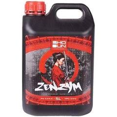 A 5-liter bottle of Shogun Zenzym, which is a liquid fertilizer product for gardening.