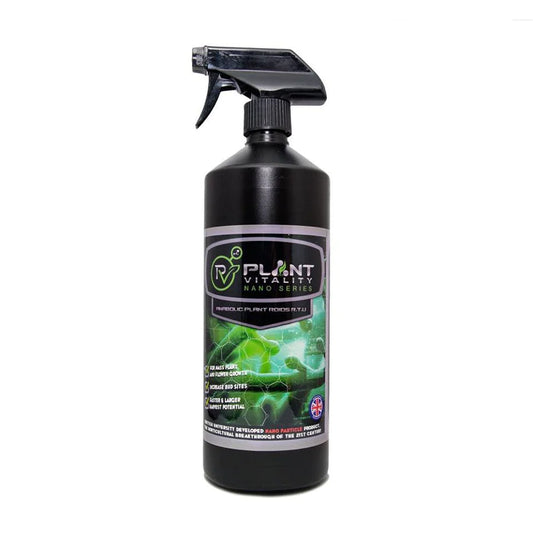 A black bottle with a spray nozzle labeled 'Plant Anabolic Plant Roids' indicating it is a concentrated growth enhancer for plants.