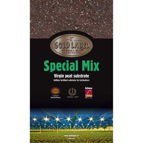 A bag of Gold Label Special Mix,  a soil-like product for gardening